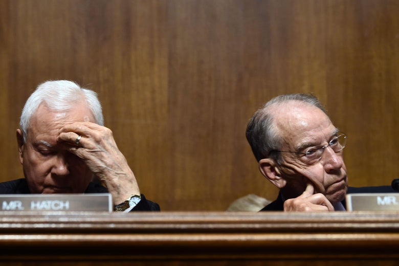 Chuck Grassley and Orrin hatch in the Senate Judiciary Committee.